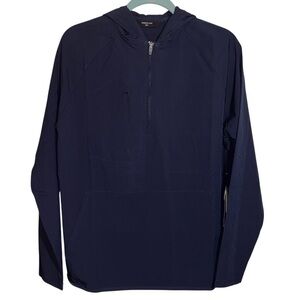 Kenneth Cole Golf Pullover Navy 1/4 Zip Long Sleeve Hooded Men’s Size Small